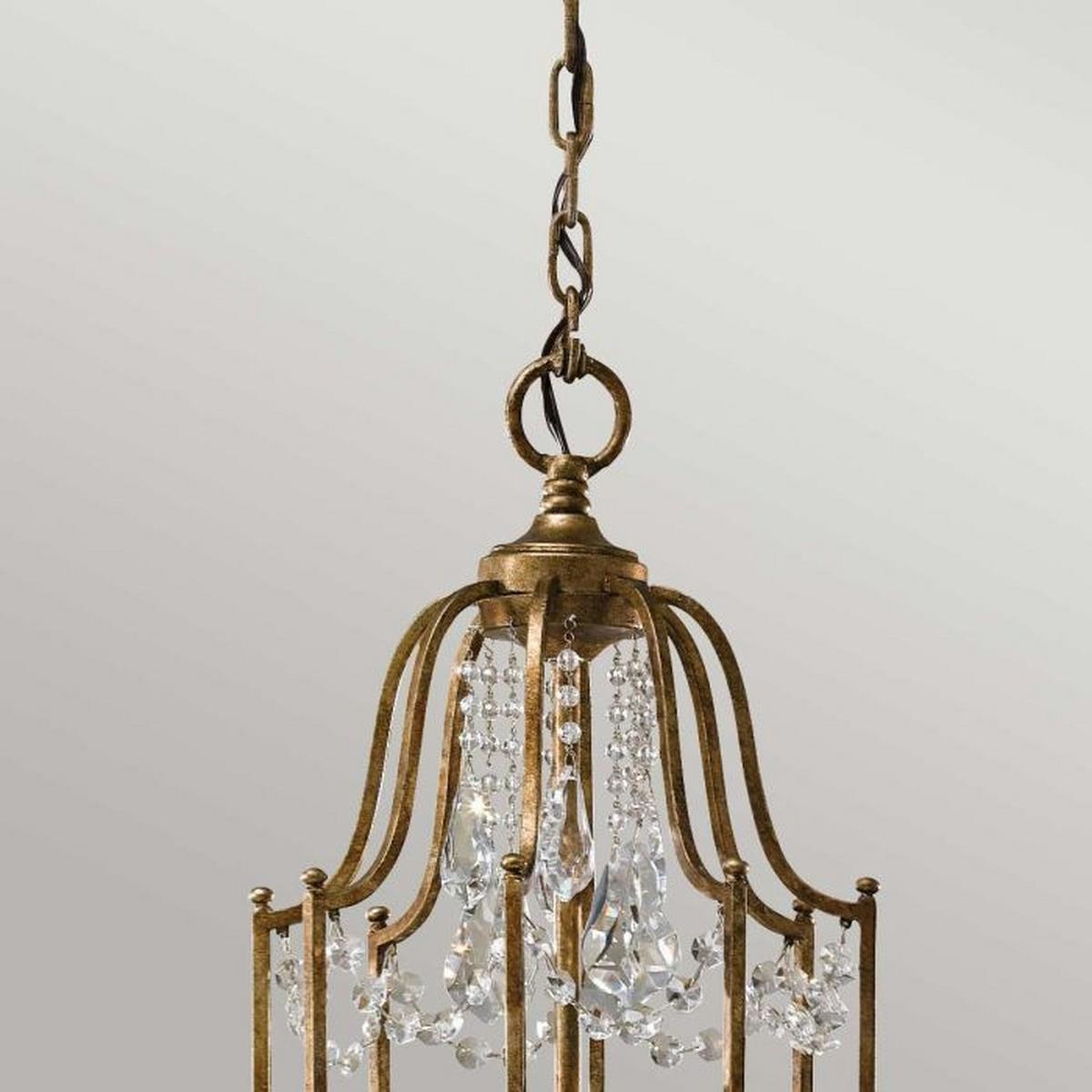 Csillár Fe-Valentina12 - bronzszínű, Natur, üveg/fém (92.6/125.2cm) - Elstead Lighting