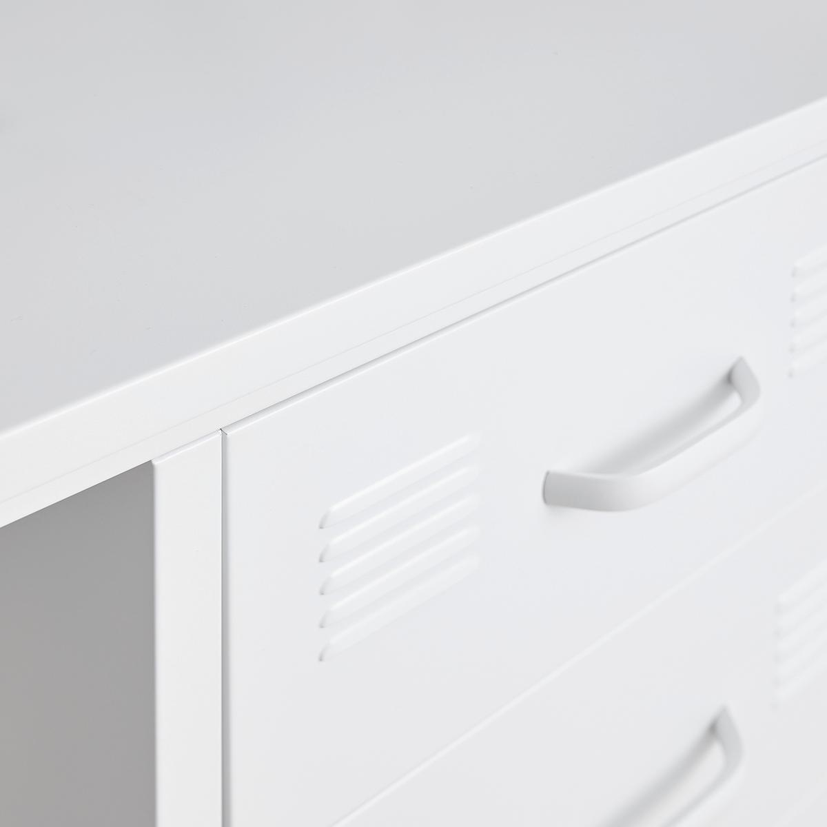 Schreibtisch Metallica Weiss - Weiss/Schwarz, Modern, Kunststoff/Metall (110/75/55cm) - Mömax