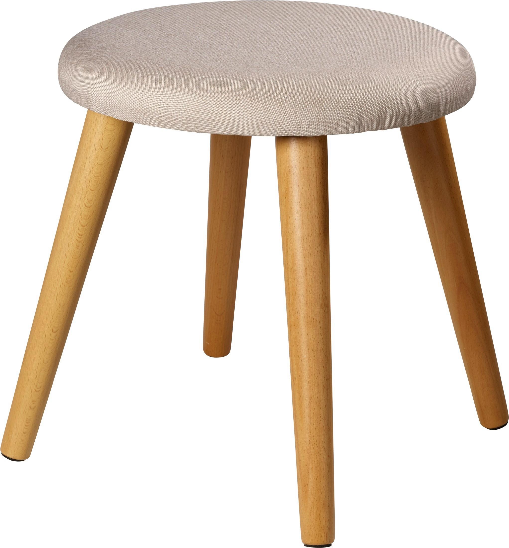 Hocker Skandi Creme Strukturstoff - Creme, Design, Holz/Textil (40/42/40cm) - Echtwerk