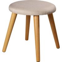 Hocker Skandi Creme Strukturstoff - Creme, Design, Holz/Textil (40/42/40cm) - Echtwerk