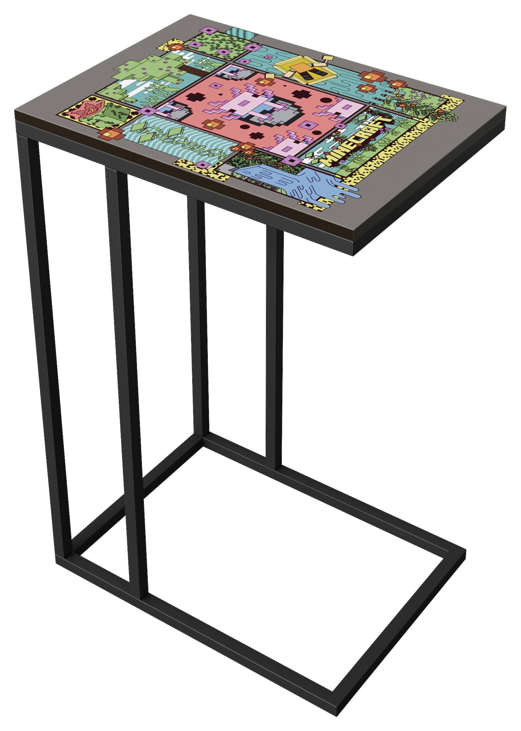 Beistelltisch Minecraft ca. 40x29x60 cm Schwarz - Schwarz, MODERN, Holzwerkstoff/Metall (40/29/60cm) - Minecraft