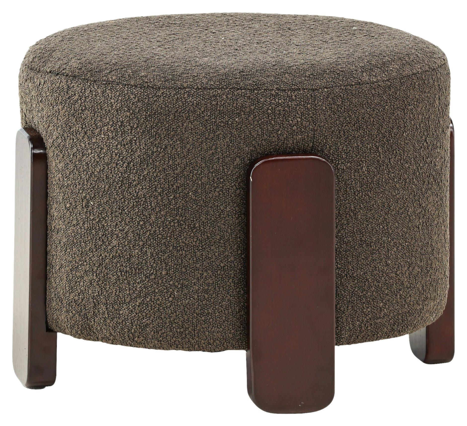 Pouf Coffey ca. 53x43x53 cm Grau/Dunkelbraun - Dunkelgrau/Braun, Design, Holz/Textil (52.5/43/52.5cm) - Livetastic