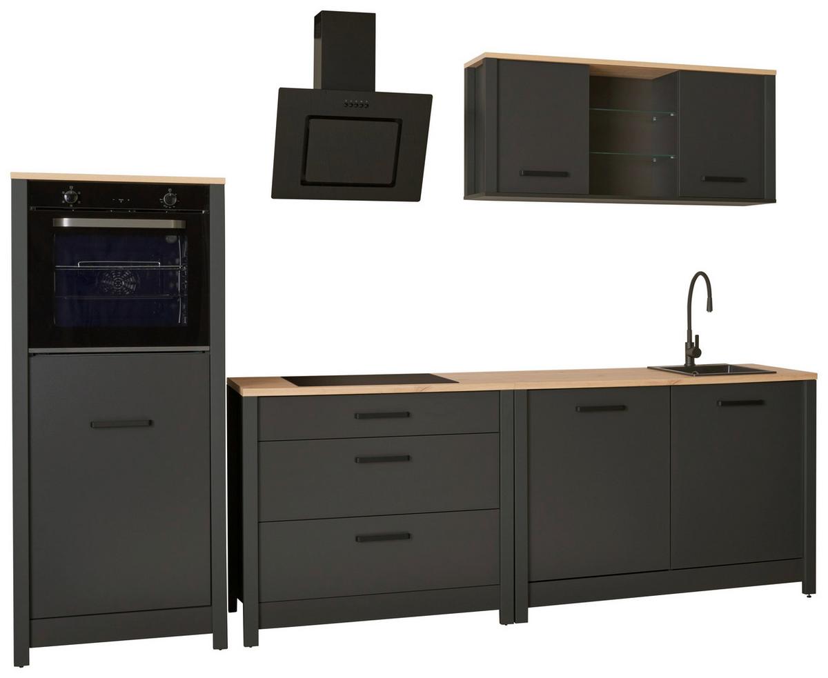 Geräteumbauschrank Venet Anthrazit/Artisan Eiche - Anthrazit/Schwarz, ROMANTIK / LANDHAUS, Holzwerkstoff/Metall (70/167/60cm) - Mömax