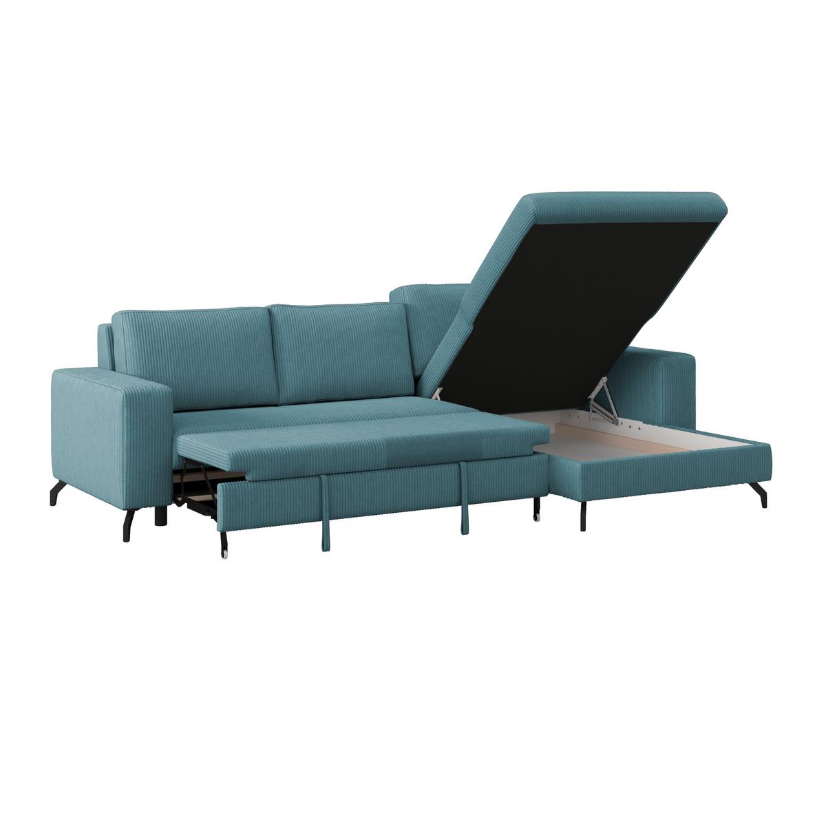 Kutna Garnitura Cloud - svijetlo plava, Trend, tekstil (290/178cm) - Modern Living