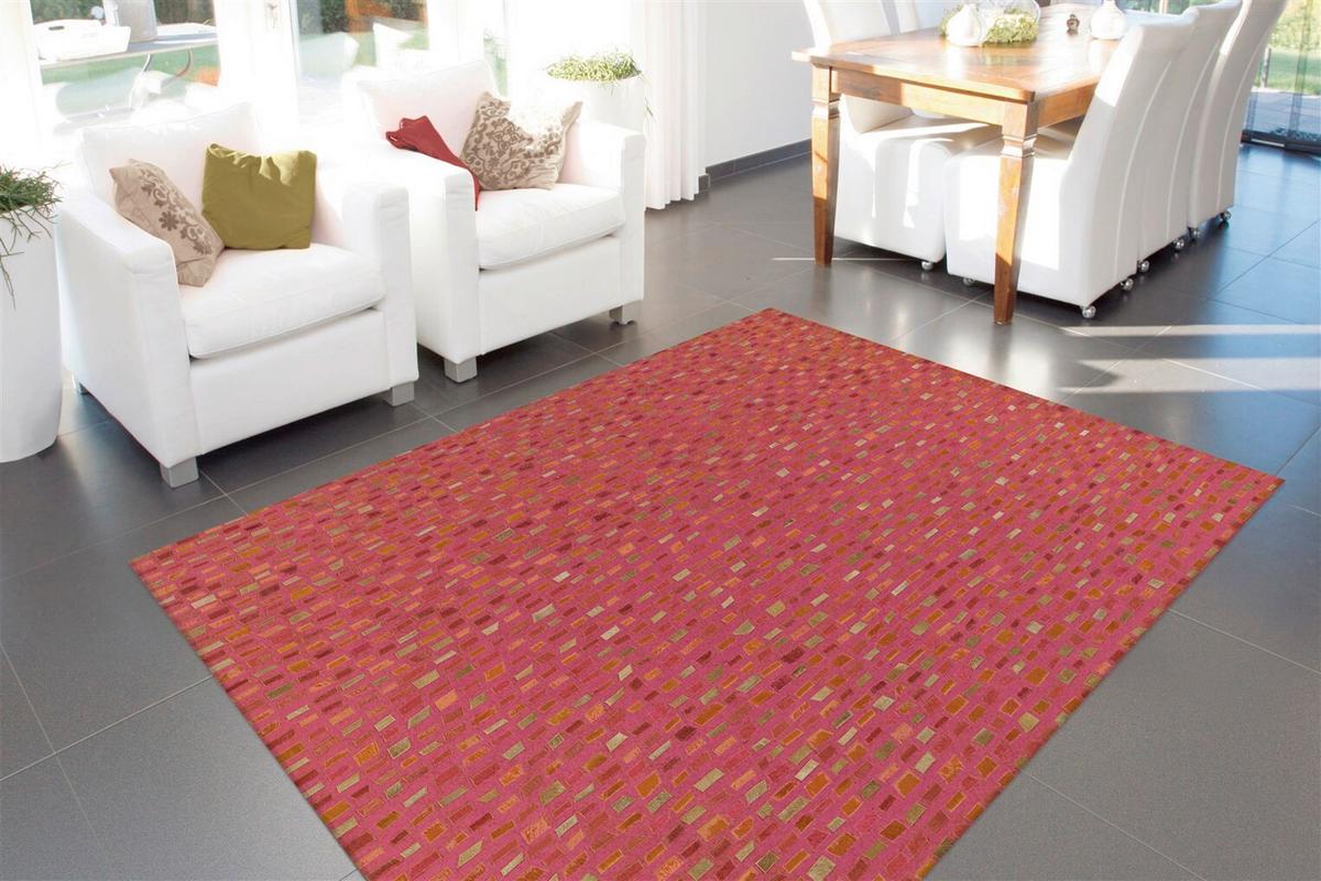 Flachwebeteppich Wild 8022 Rot 170cm X 240cm - Rot, Basics, Leder/Textil (170/240cm) - Kayoom