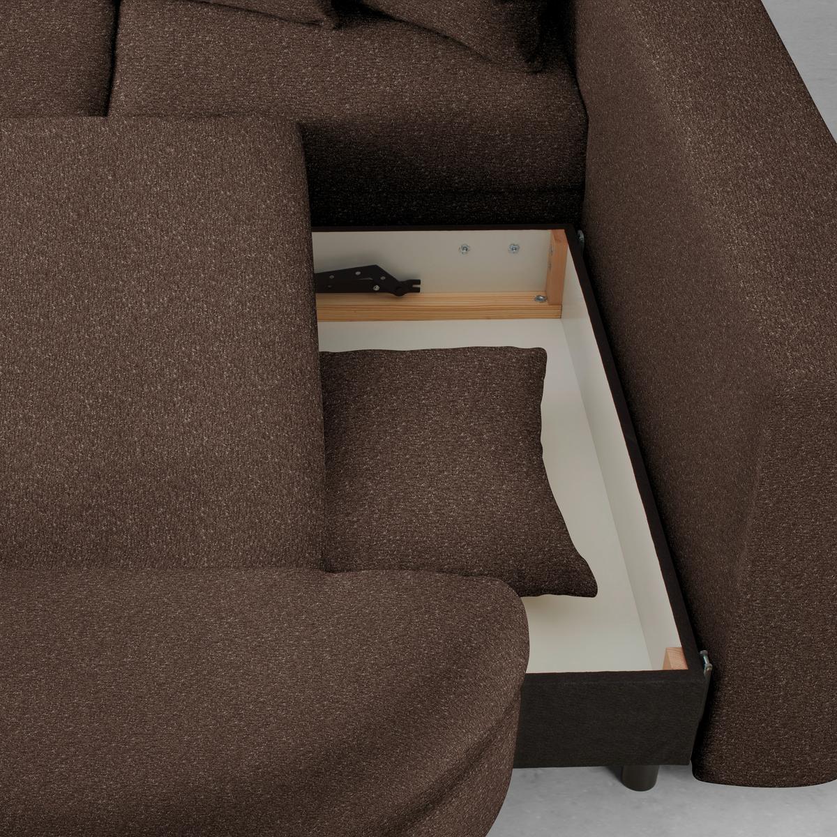 Ecksofa Axel Braun - Schwarz/Braun, MODERN, Textil/Metall (291/87/250cm) - Mömax