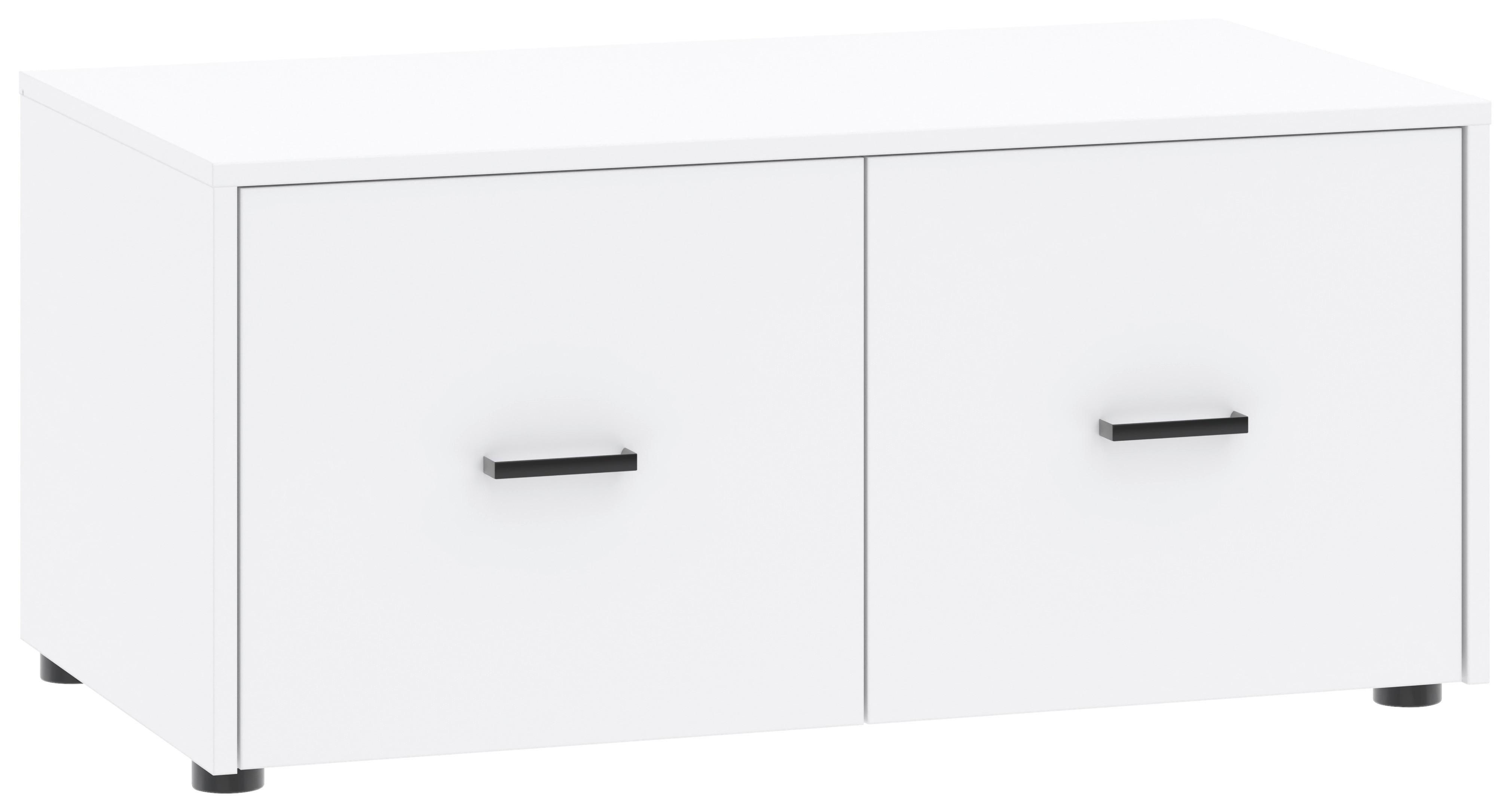 ÖVERSKÅP KIVO -BASED- - vit/svart, Modern, trämaterial/plast (90/39,8/52,1cm) - Based