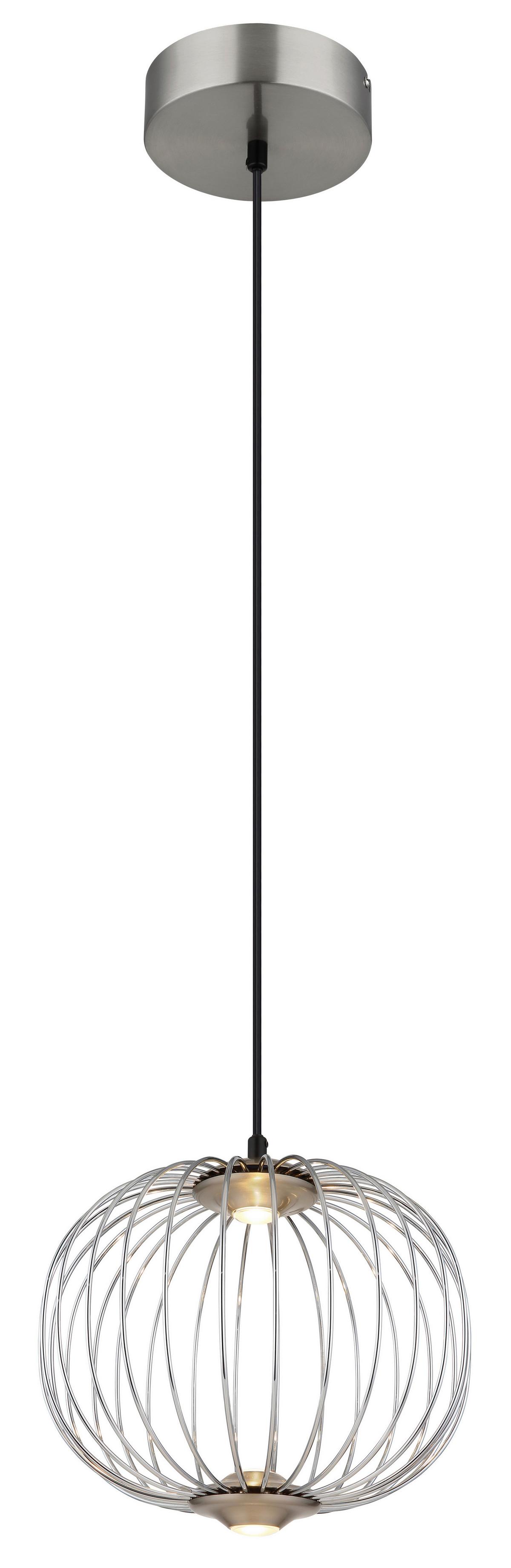 Led Viseća Svjetiljka Galway - boje nikla/boje kroma, Design, metal/plastika (30/150cm) - Globo