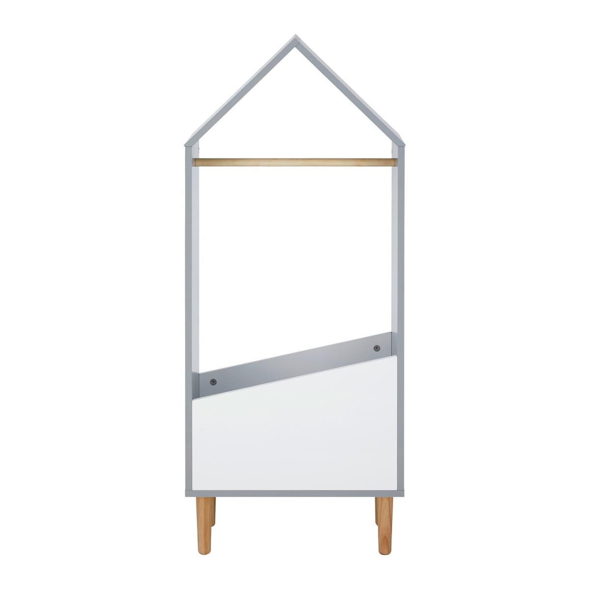 Kinderkleiderschrank Adelia Weiß/Grau ca. 48x116x30 cm - Weiß/Grau, MODERN (48/116/30cm) - Bessagi Kids