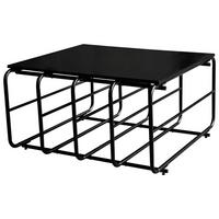 Dohányzóasztal Pipe - fekete, Modern, faalapú anyag/fém (70/38/70cm) - Mömax