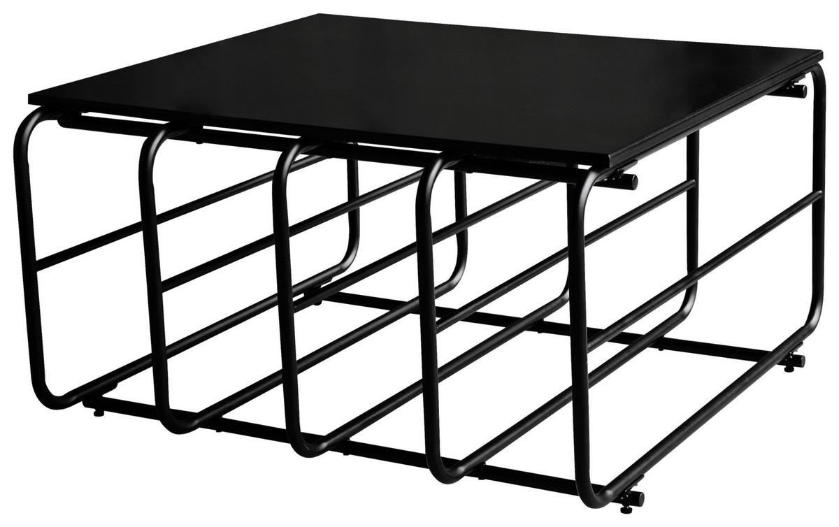 Dohányzóasztal Pipe - fekete, Modern, faalapú anyag/fém (70/38/70cm) - Mömax