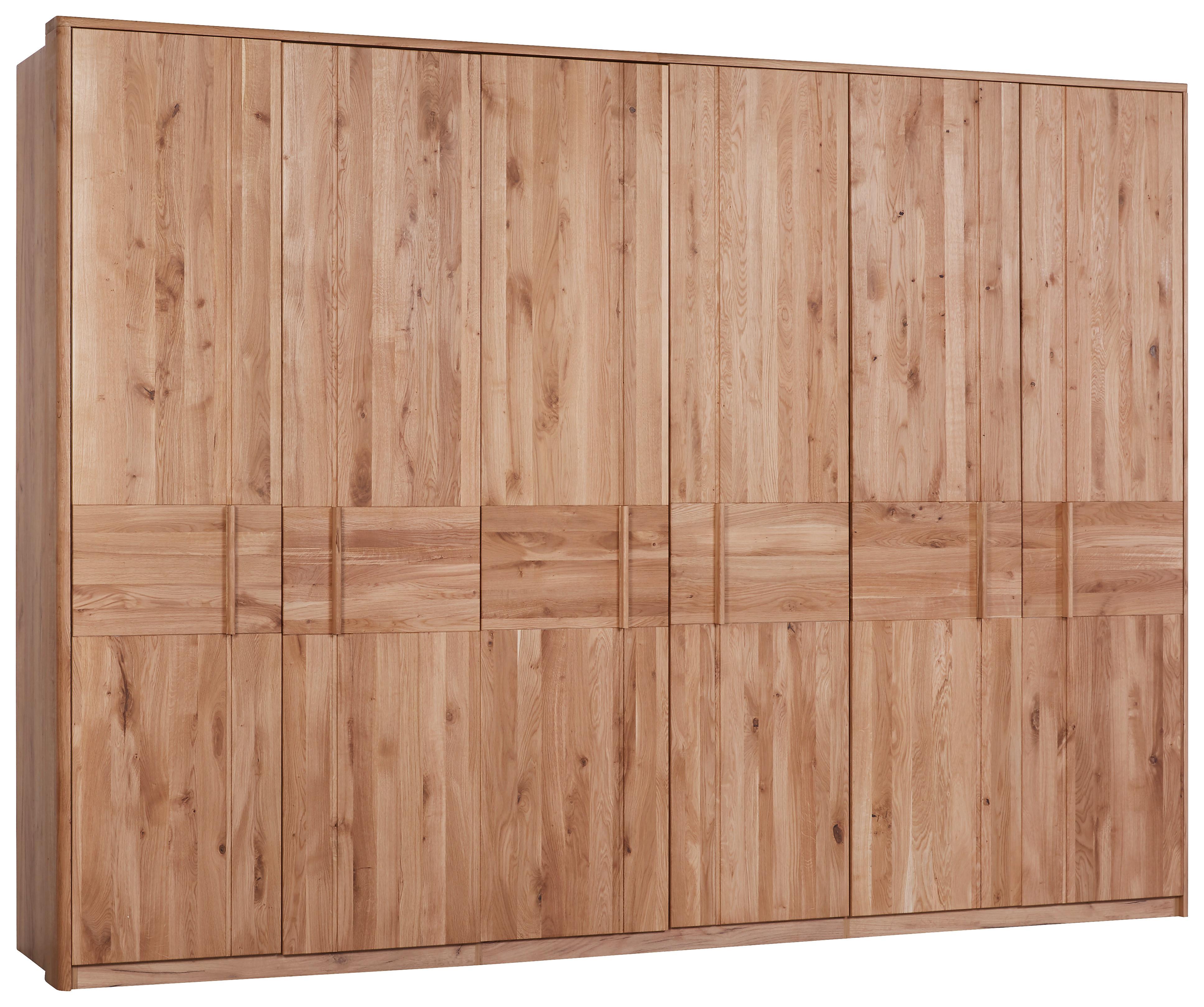 GARDEROB MED GÅNGJÄRNSDÖRRAR VERO - ekfärgad, Klassisk, trämaterial/trä (306/223/63cm) - ecoTree
