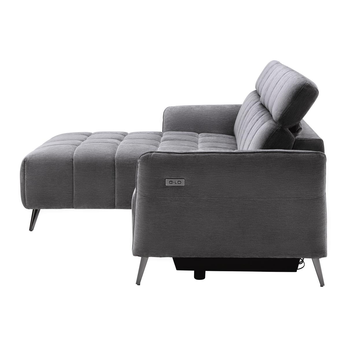 Ecksofa Pisa Anthrazit ca. 173x248cm - Anthrazit/Schwarzchrom, MODERN, Holz/Textil (173/248cm) - Mömax