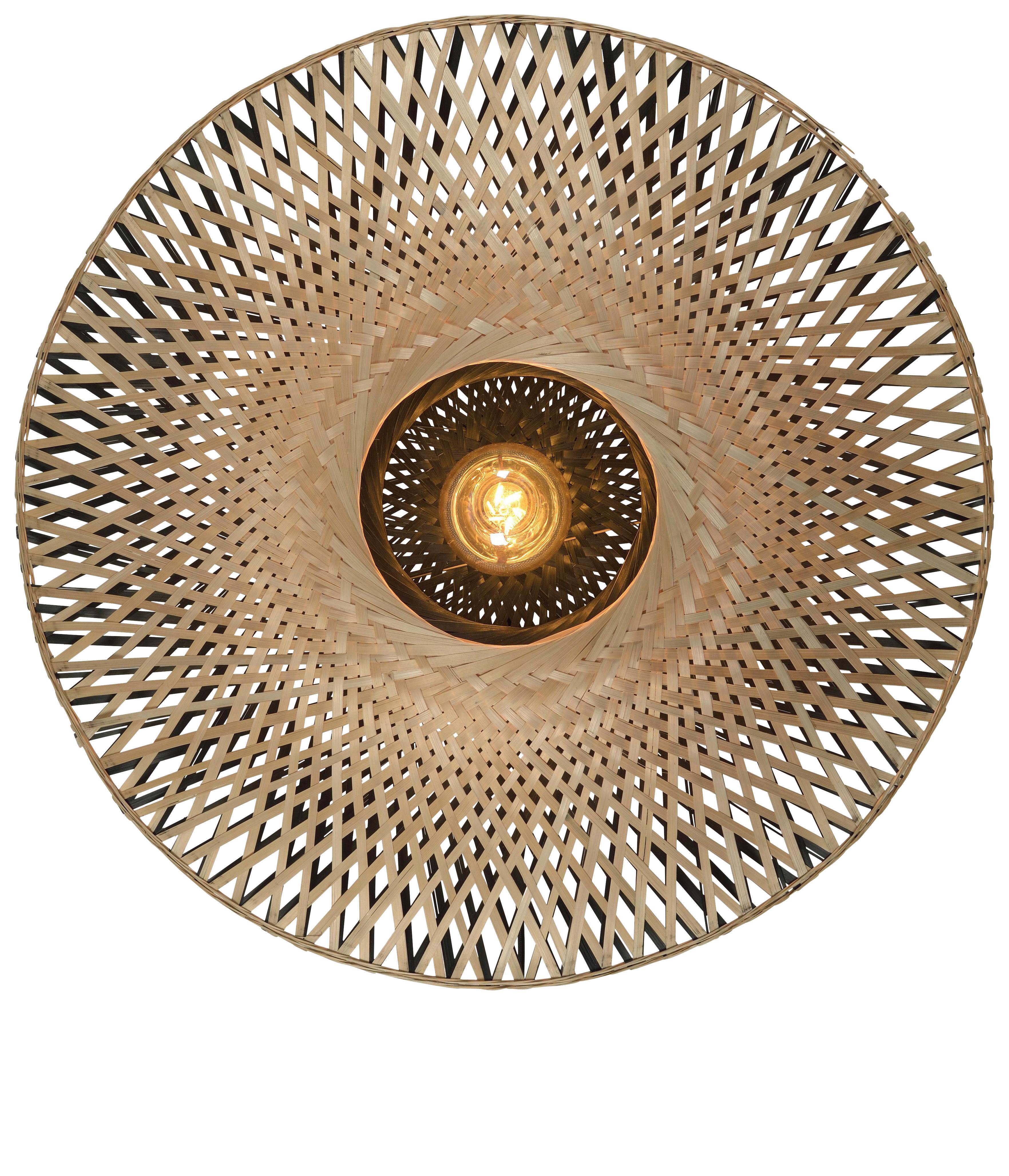 Mennyezeti Lámpa Kalimantan/c12/bn - fekete/világosbarna, Natur, természetes anyagok/fém (47/24cm) - Good & Mojo