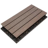 PŁYTKA TARASOWA PREMIUM 6-CZĘŚCIOWY - ciemnobrązowy, Konventionell, materiał drewnopochodny (30/60/2,1cm) - Ambia Garden