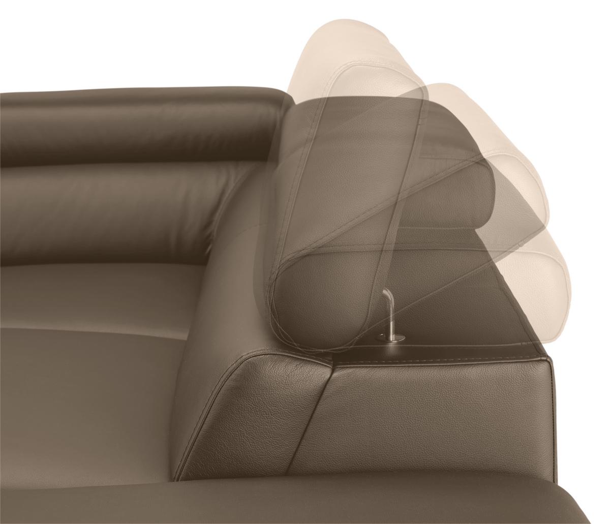 Wohnlandschaft Carmen rechts Haselnussfarben - Haselnussfarben/Schwarz, MODERN, Leder/Holz (292/72/226cm) - Premium Living