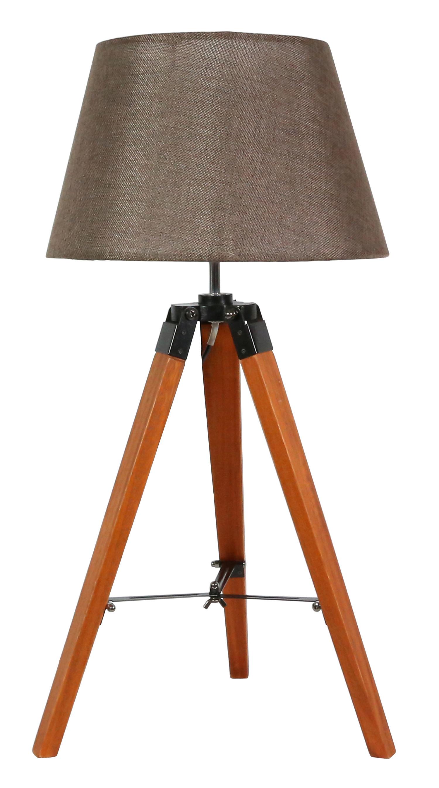 Svjetiljka Stolna 41-31211 - smeđa, Natur, drvo/tekstil (35/35/68cm)