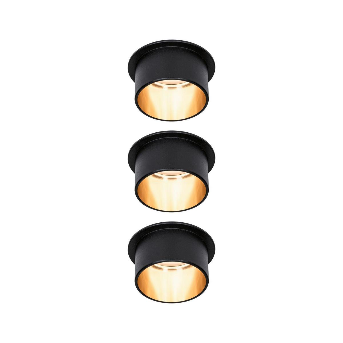 Deckenleuchte Coin Gil in Schwarz/Goldfarben max. 6 W - Goldfarben/Schwarz, Basics, Metall (6,8cm) - Paulmann