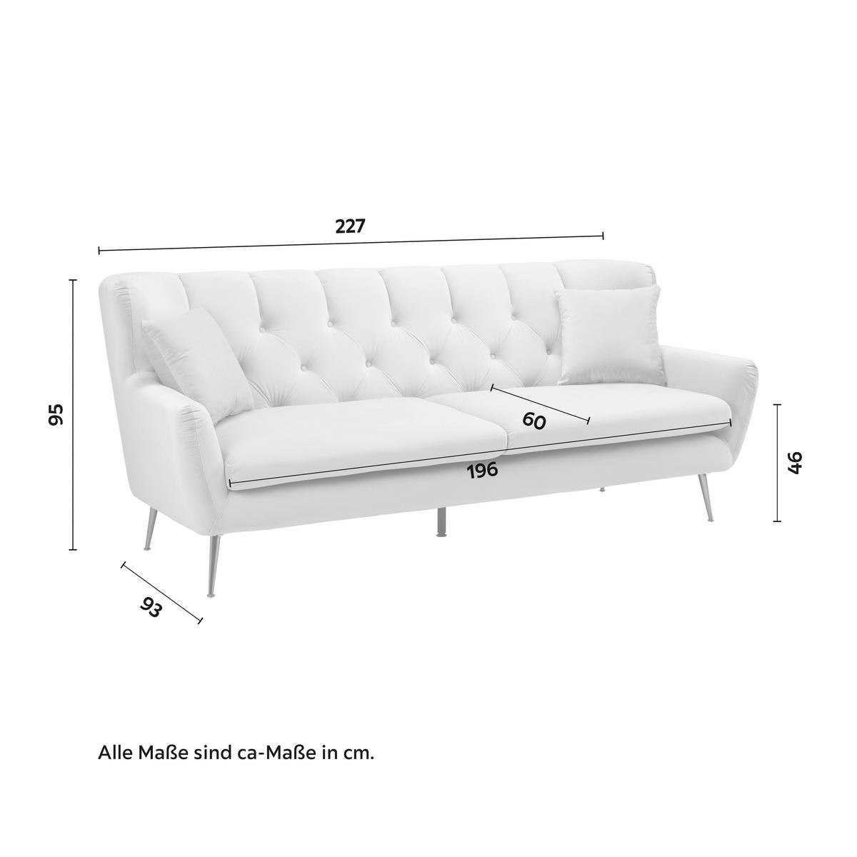Bigsofa Liliana Rosa Samt - Roségold/Rosa, MODERN, Holz/Textil (227/95/93cm) - Bessagi Home