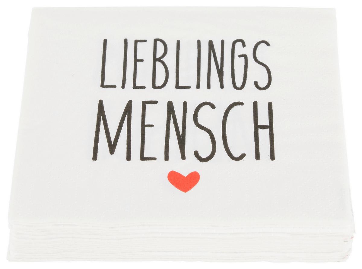 Cocktailserviette Linda in Weiß ca. 25x25cm - Rot/Schwarz, KONVENTIONELL, Papier (25cm)