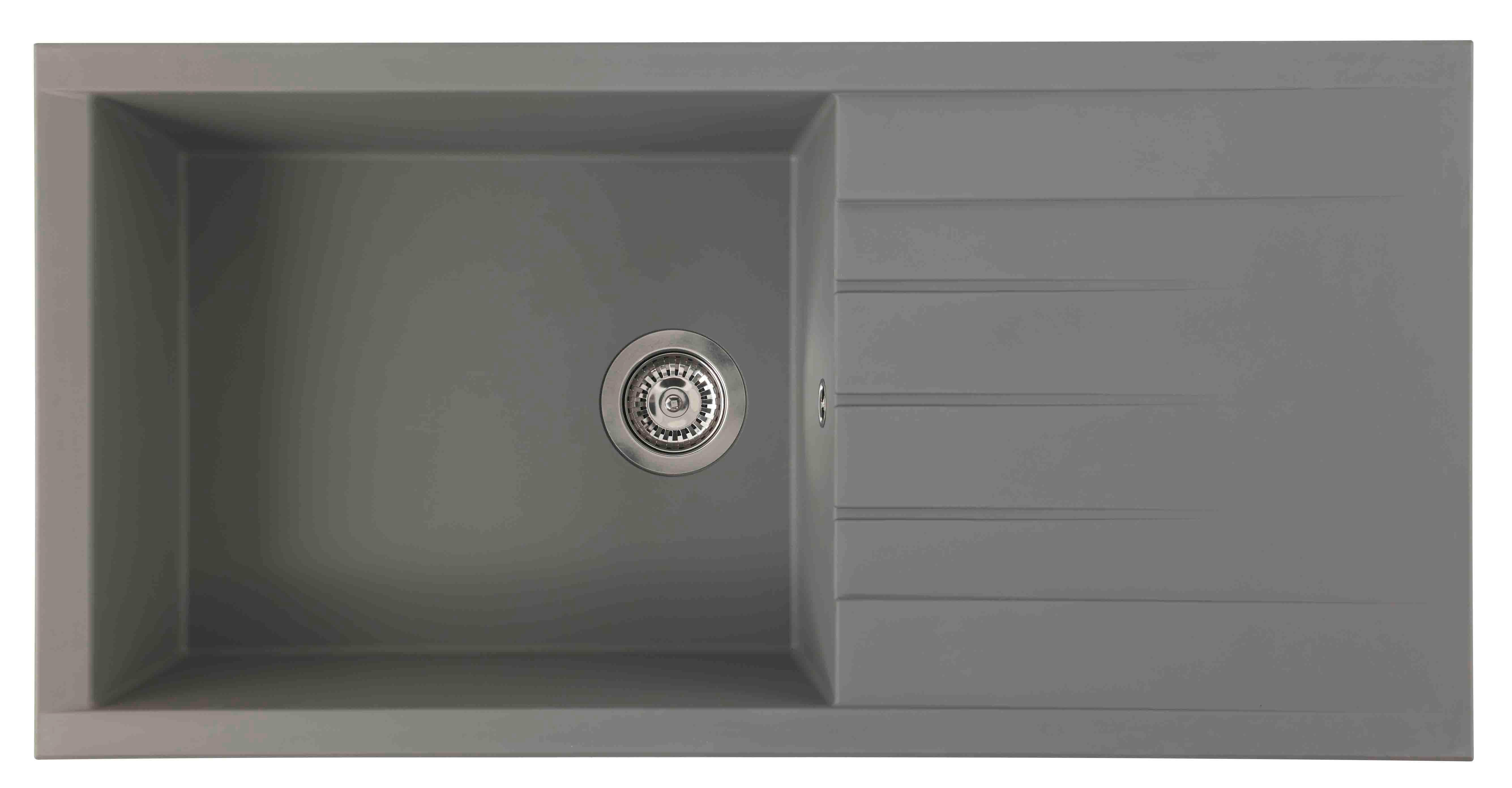 Spüle Respekta Houston 100x21x50cm Grau - Grau, Trend, Glas/Kunststoff (100/21/50cm) - Respekta