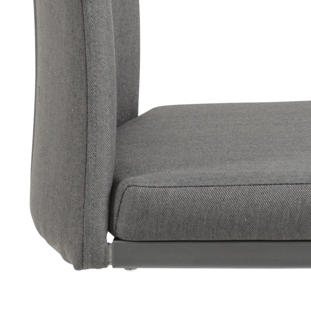 Schwingstuhl Amber Grau 2er-Set - Anthrazit/Grau, MODERN, Textil/Metall (43/98/56cm) - MID.YOU