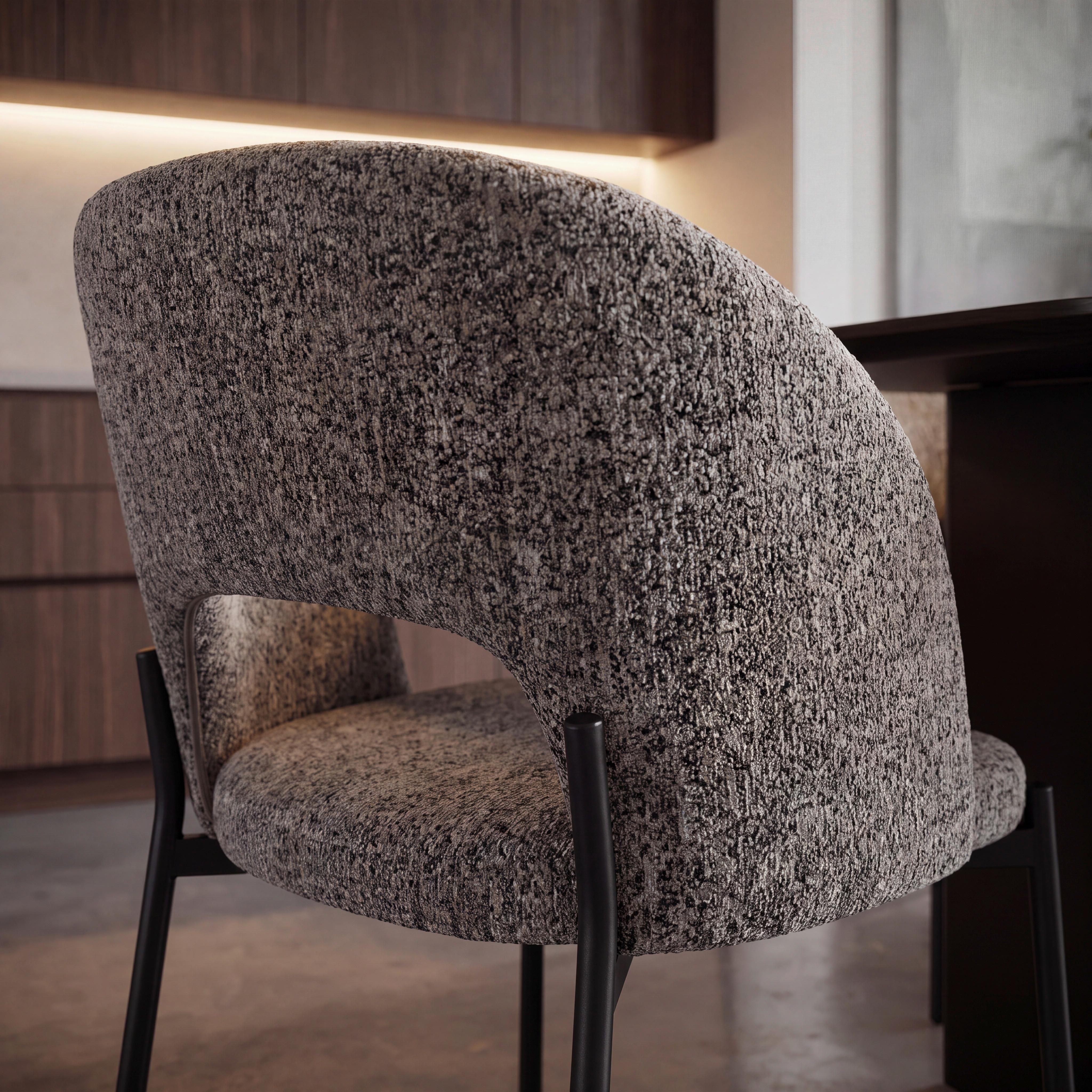 STOL NADIYA - brun/svart, Modern, metall/trä (52/78/56cm) - Bessagi Home