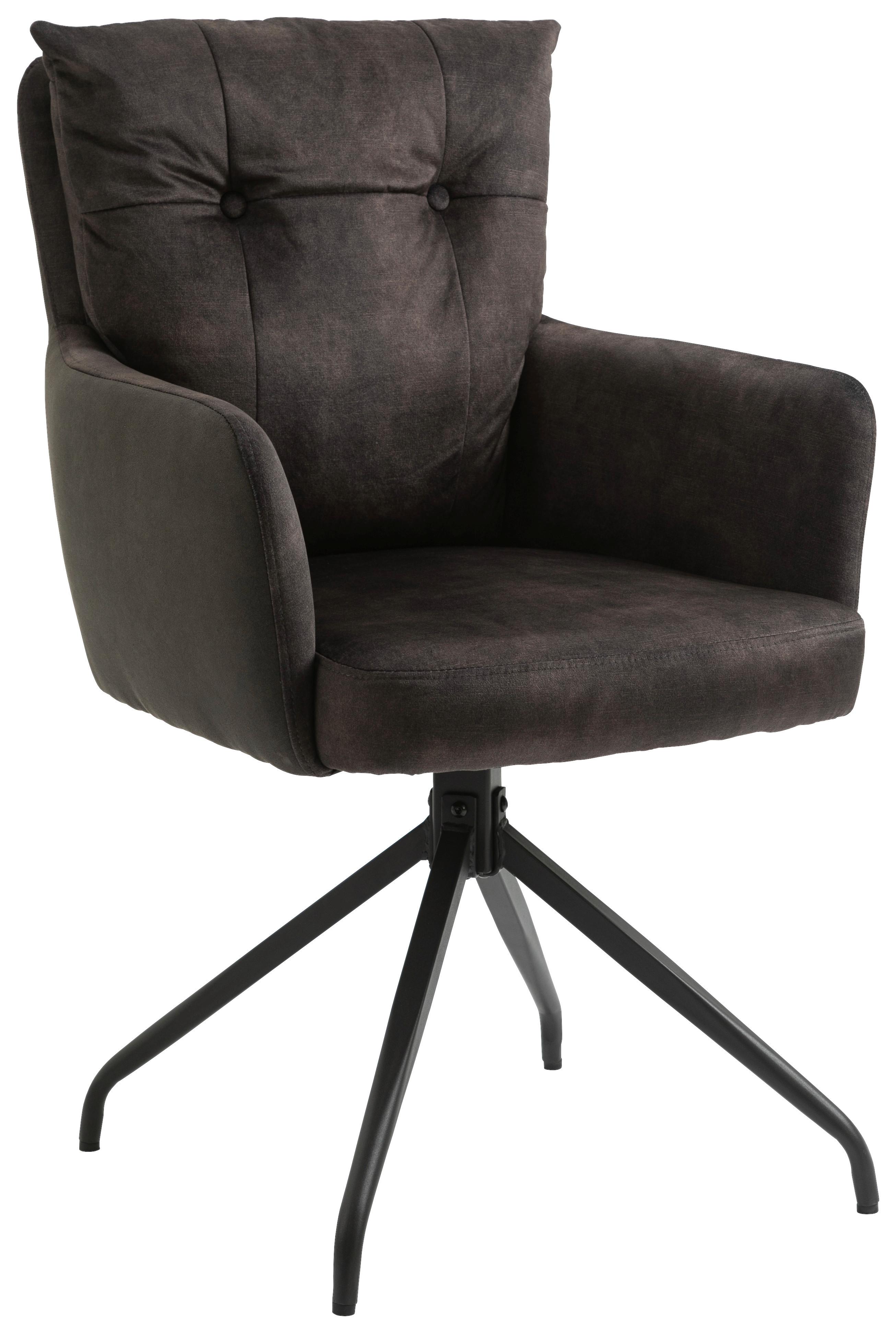 KRZESŁO Z PODŁOKIETNIKAMI MARK - czarny/ciemnobrązowy, Design, metal/tkanina (60/92/67cm) - Livetastic