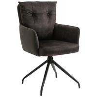 KRZESŁO Z PODŁOKIETNIKAMI MARK - czarny/ciemnobrązowy, Design, metal/tkanina (60/92/67cm) - Livetastic