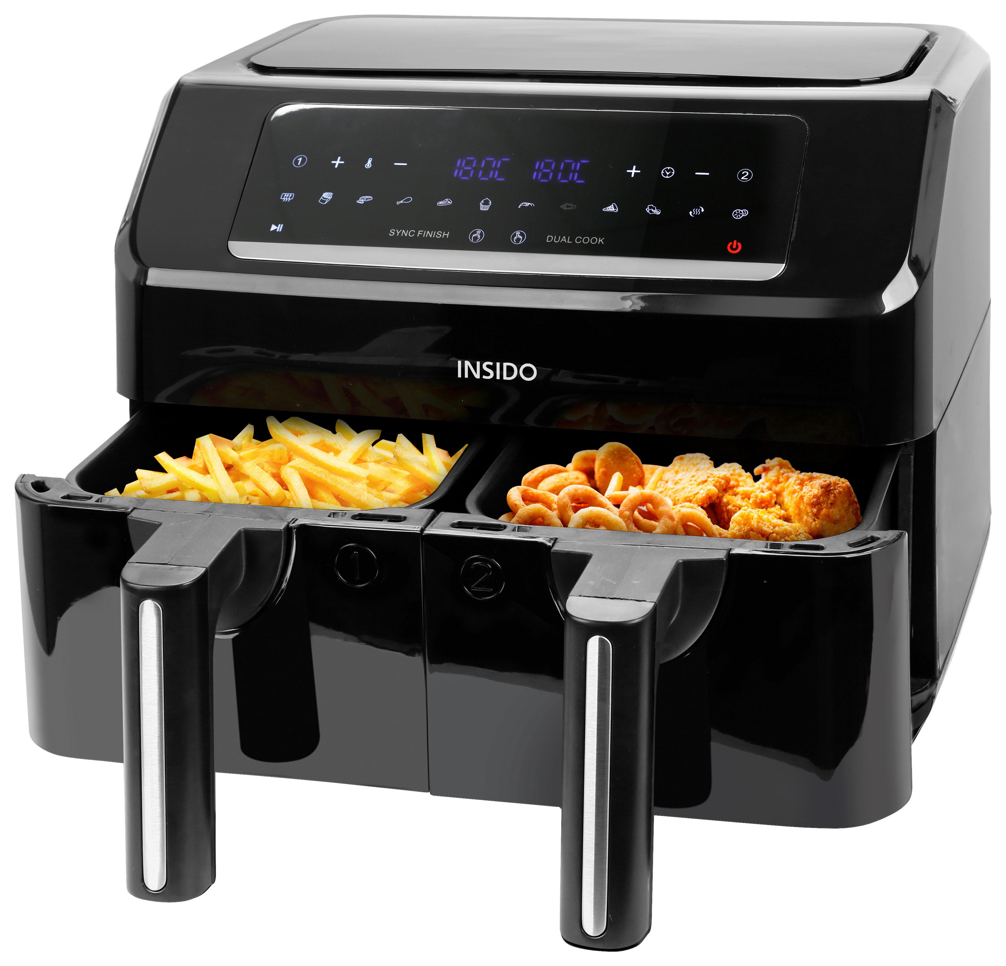 Heißluftfritteuse Juta in Schwarz max. 2400 Watt - Schwarz, KONVENTIONELL, Kunststoff (38/34,6/29,5cm) - Insido