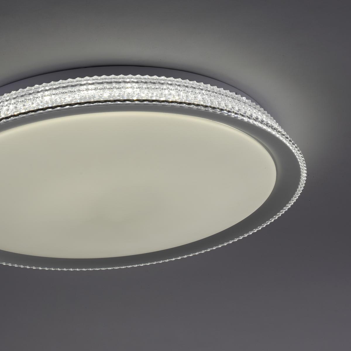 LED-Deckenleuchte Lolasmart Kari max. 40 Watt - Silberfarben/Weiß, Design, Kunststoff/Metall (51/51/9cm)