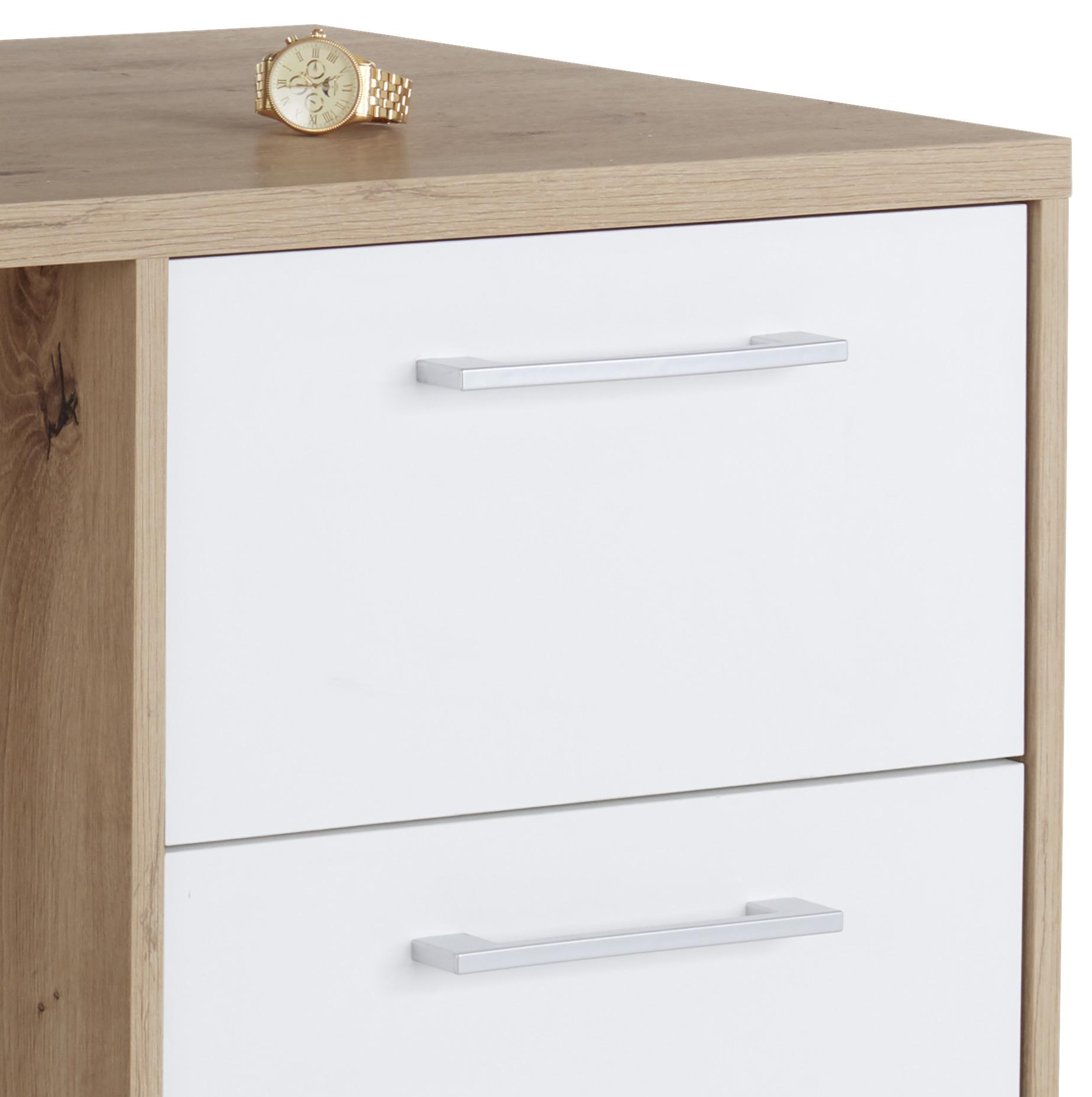 Radni Stol Box - boje hrasta/boje aluminija, Moderno, drvni materijal/plastika (123,4/73/50cm) - Modern Living