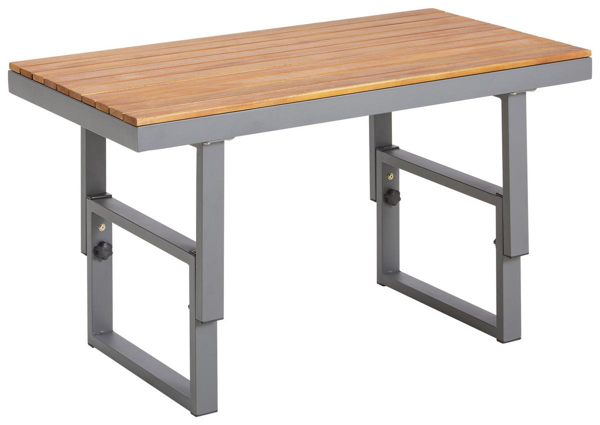 KOMPLET MEBLI TARASOWYCH PARIS - kolor drewna tekowego/szary, Modern, metal/drewno (110/45-63/48cm) - Ambia Garden