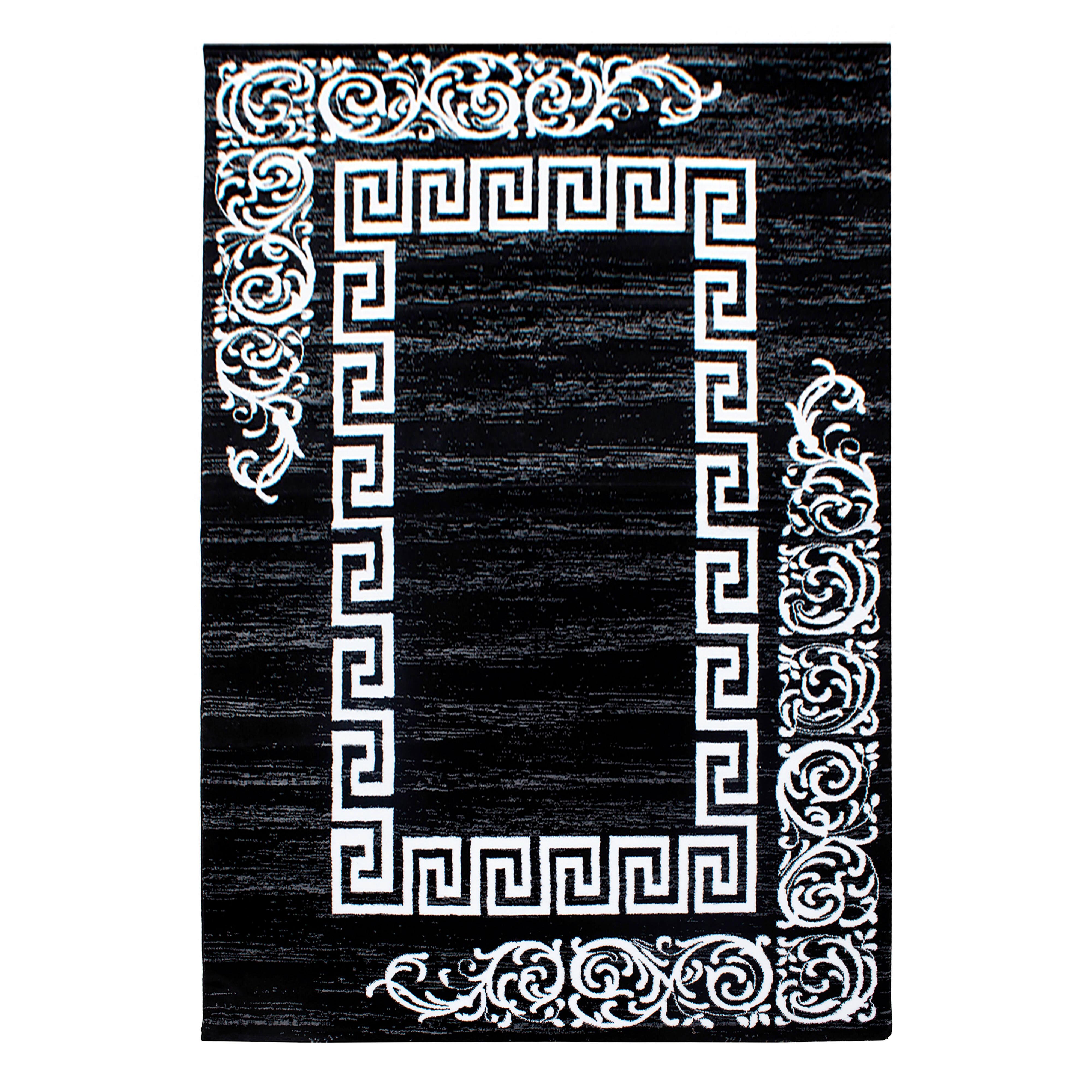 Ravno Tkana Preproga Miami, Črna, 240x340cm - črna, Design, tekstil (240/340cm) - Novel