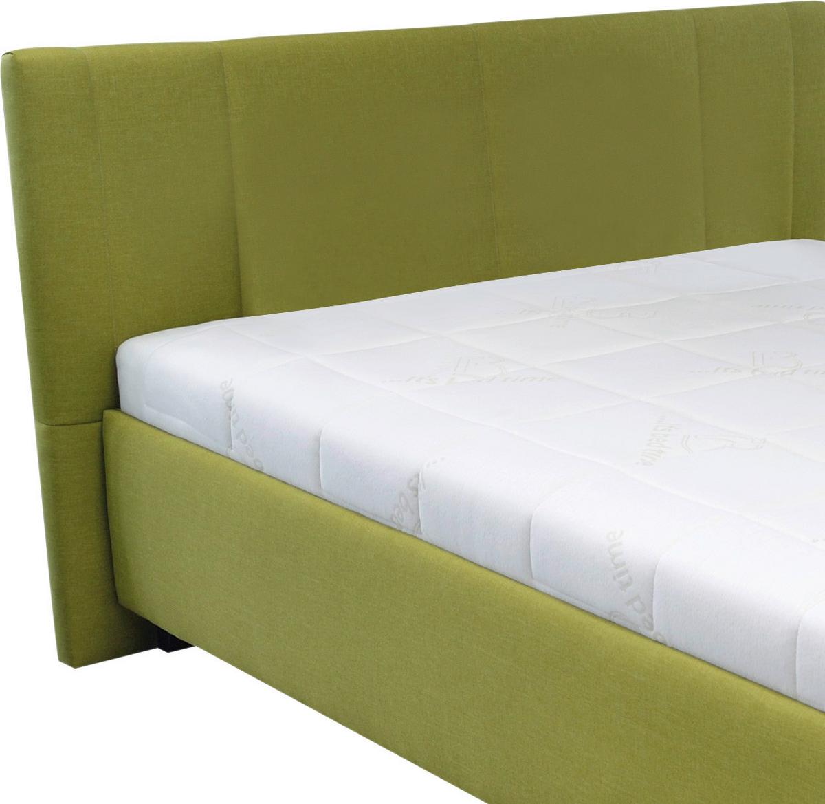 Tapecirani Krevet Silo - bijela/zelena, drvo/tekstil (140/200cm)