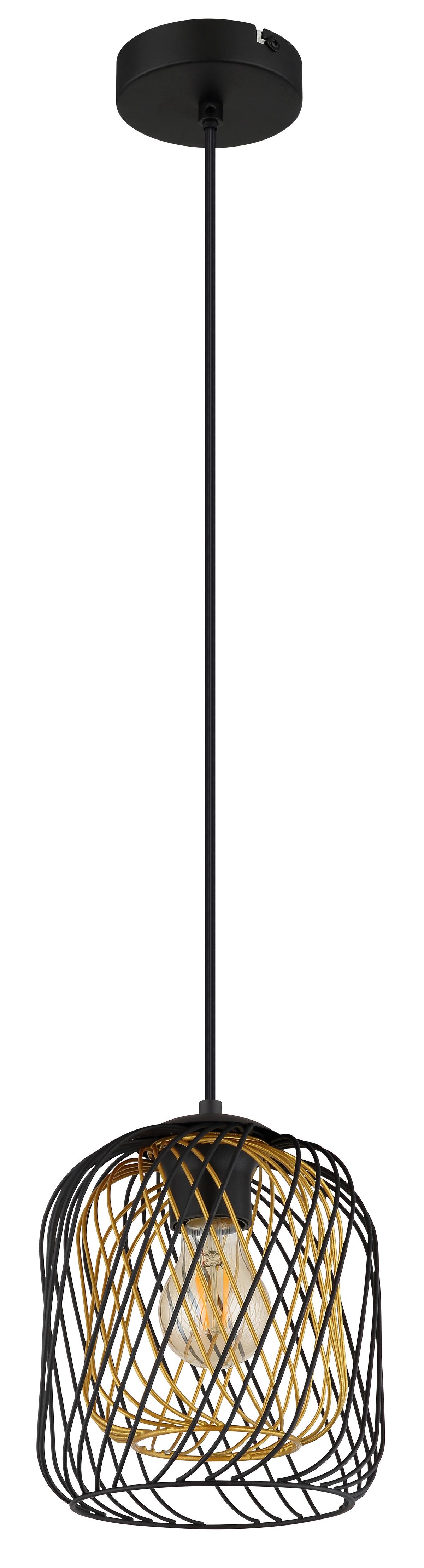 HÄNGELEUCHTE 15965HS DICHTI - Goldfarben/Schwarz, Basics, Kunststoff/Metall (18/150cm) - Globo