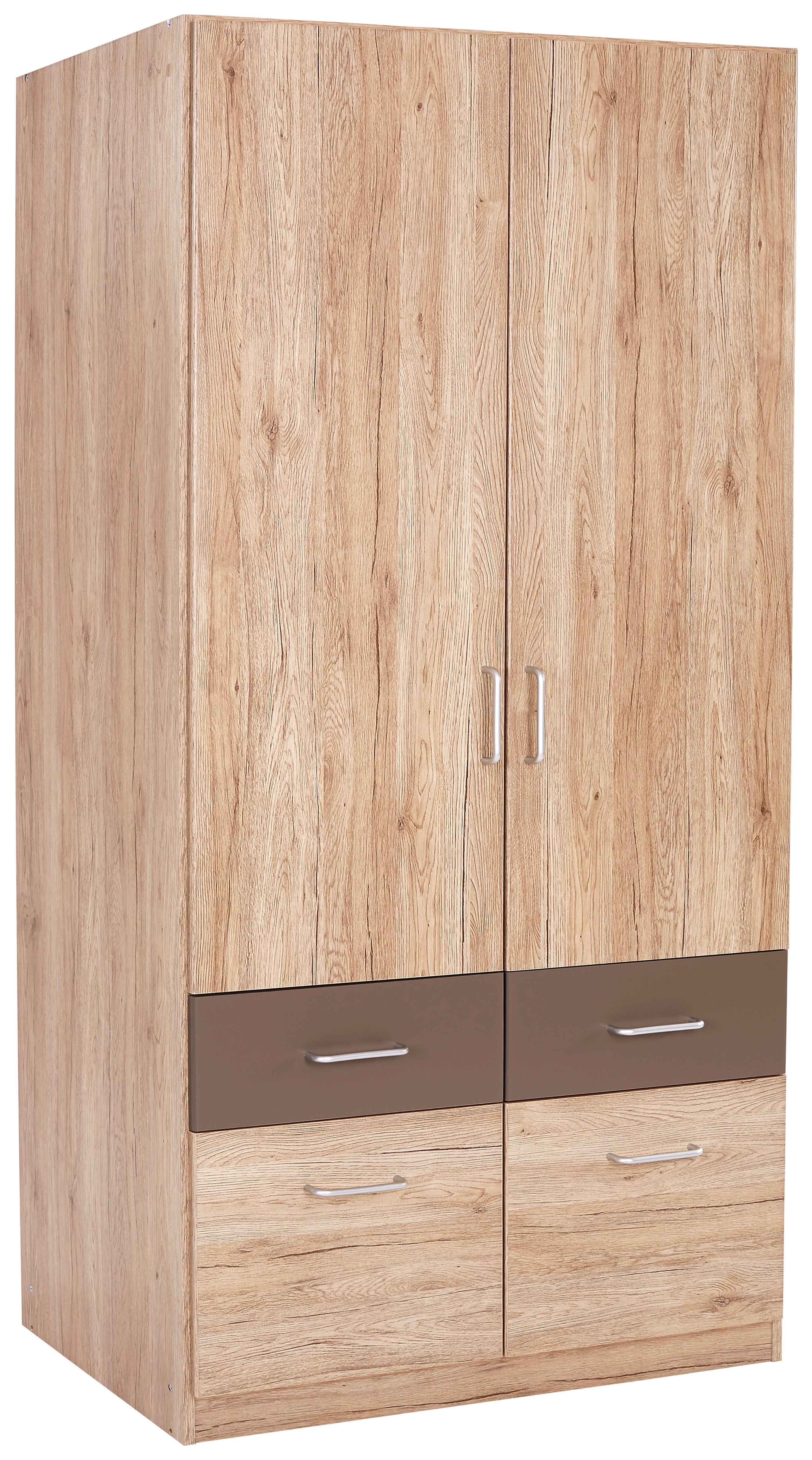 Dulap de haine Aalen - culoare lemn stejar/gri, Konventionell, material pe bază de lemn (91/197/54cm)