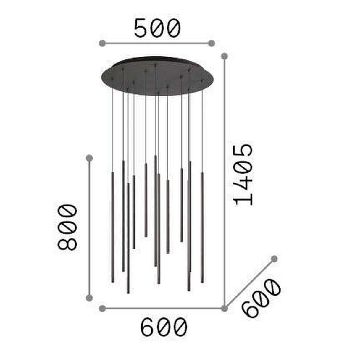 LED-Hängeleuchte Filo Messingfarben max. 25 Watt - Messingfarben, Design, Metall (60/60/105/150cm) - Ideal Lux