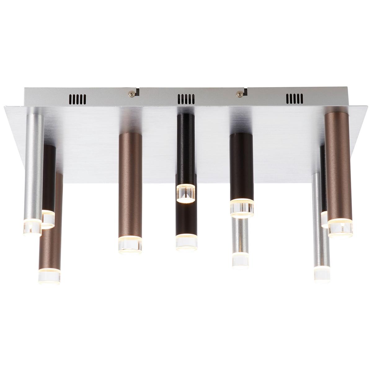 LED-Deckenleuchte Cembalo max. 48 Watt - Schwarz/Alufarben, Design, Kunststoff/Metall (50/35/21cm) - Brilliant