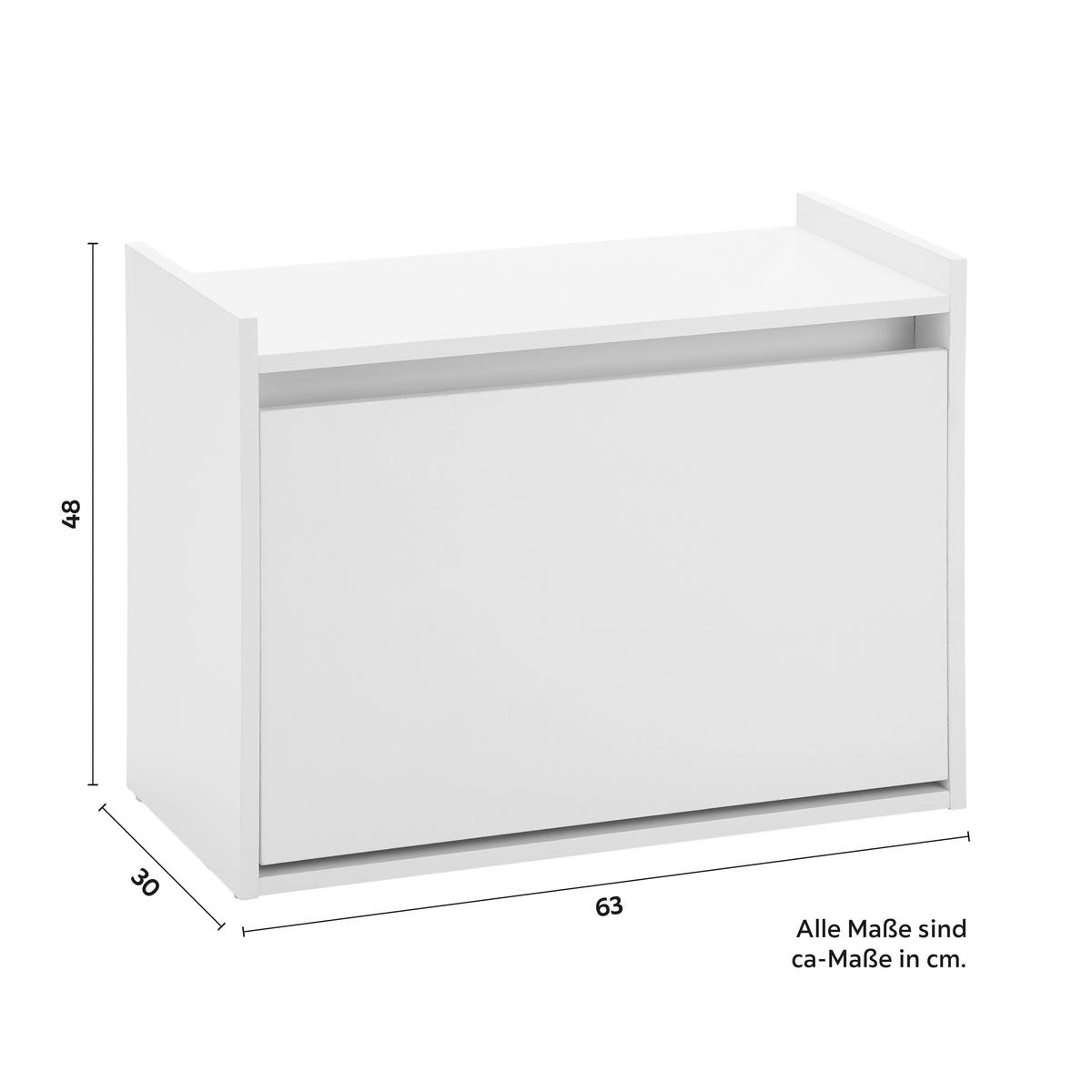 Schuhkipper Mali Weiß MDF - Weiß, MODERN, Holz (63/48/30cm) - Bessagi Home