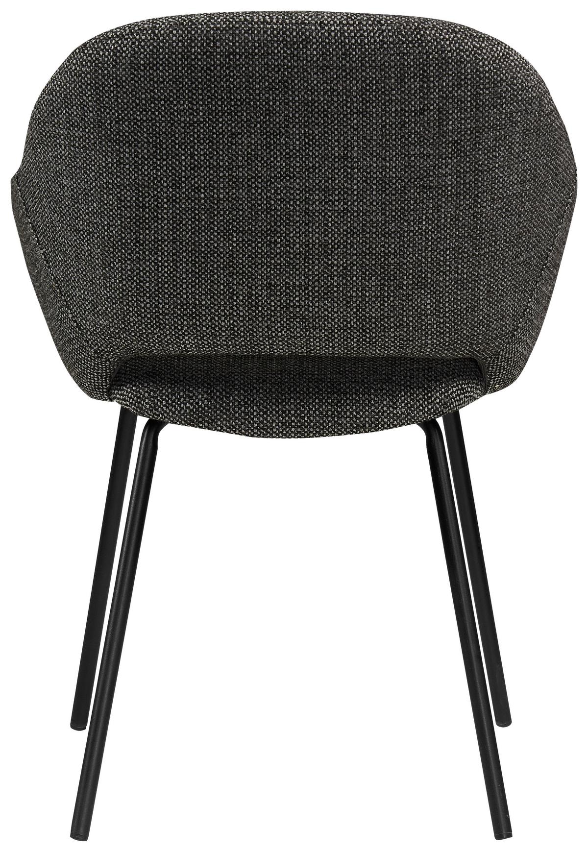 KRZESŁO Z PODŁOKIETNIKAMI LEIDEN - czarny/szary, Design, metal/tkanina (59/82/62cm) - Novel