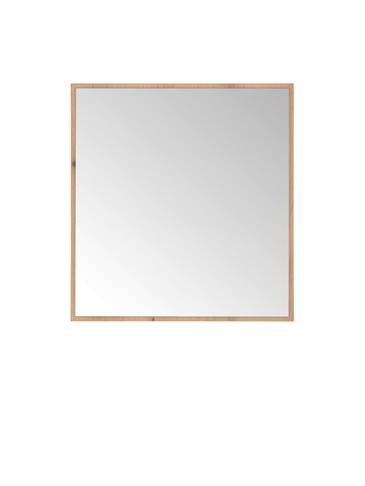 Oglindă CLEVER - culoare lemn stejar, Modern, sticlă/material pe bază de lemn (70/75/2cm) - Modern Living