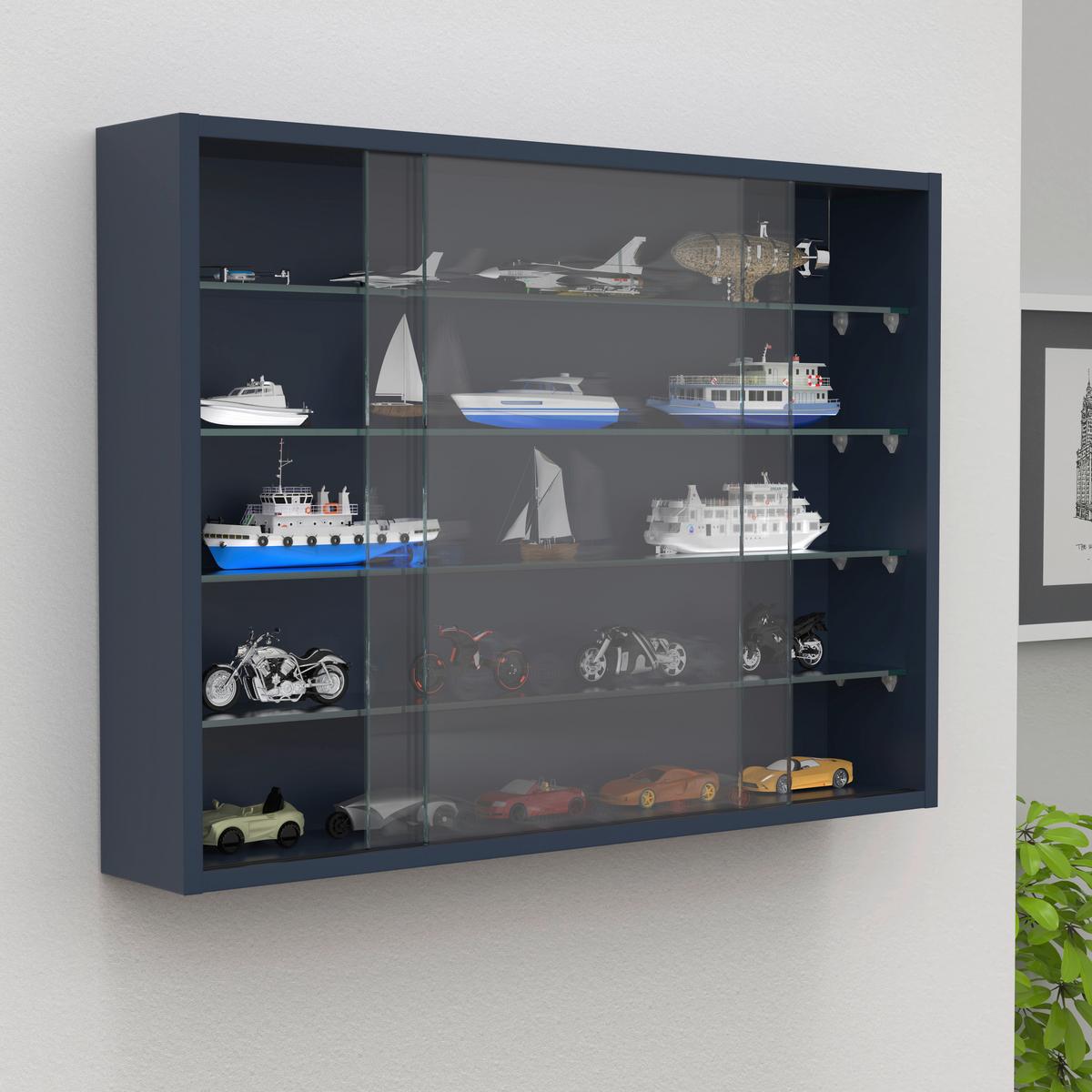 HÄNGEVITRINE DRIVALO L - Transparent/Anthrazit, Design, Glas/Holzwerkstoff (75/55/12cm) - MID.YOU
