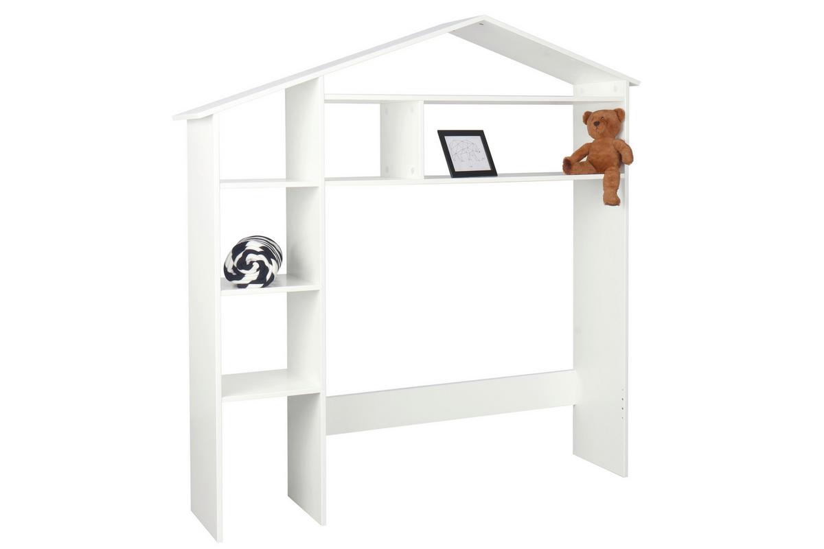 Überbauregal in Hausform Weiß - Weiß, Design, Holz/Holzwerkstoff (148/155/31cm) - Livetastic