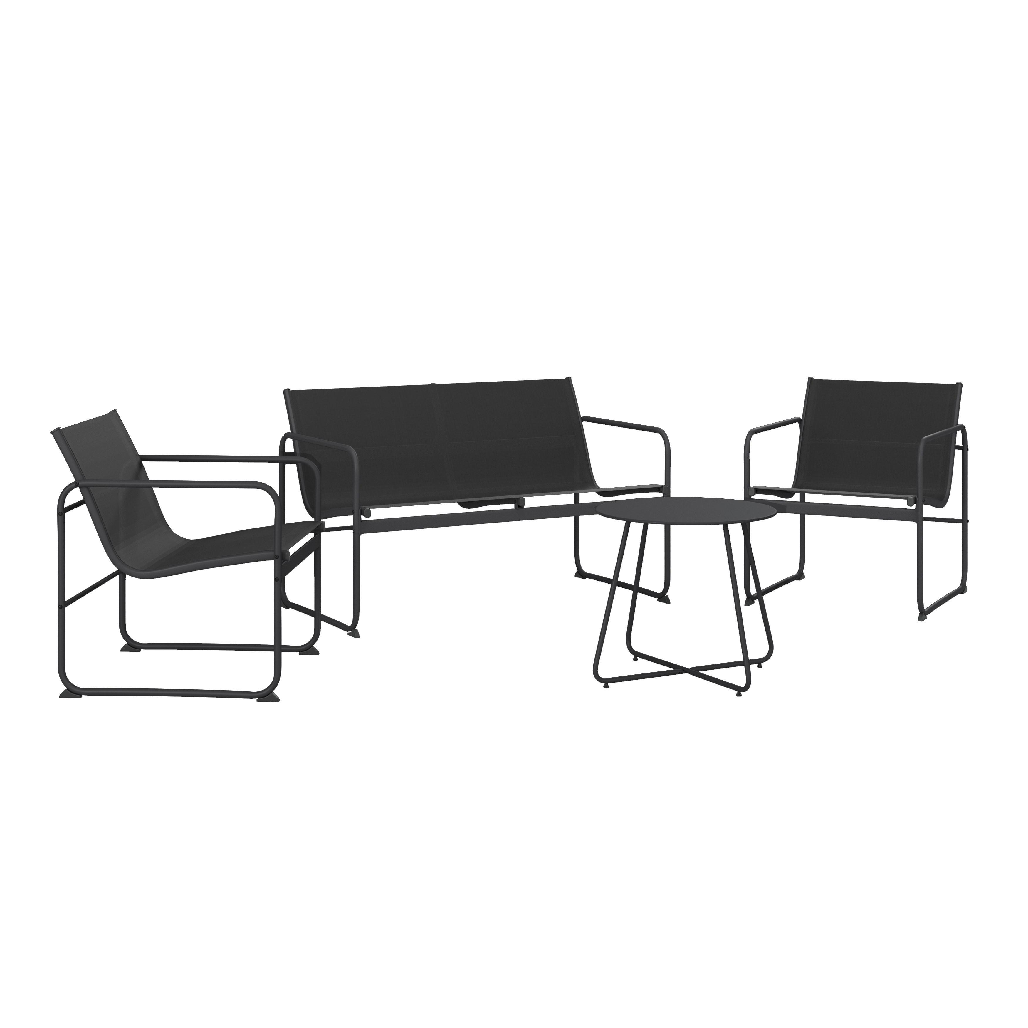 Baštenski Set Koni - crna/antracit, Moderno, metal/tekstil - Mömax