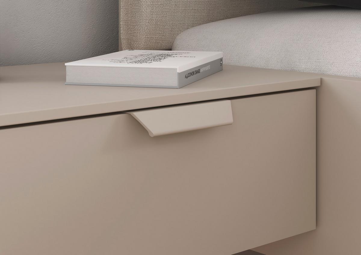 Bettanlage Briona Creme ca. 180x200cm - Champagner/Creme, KONVENTIONELL, Holzwerkstoff/Textil (180/200cm) - Premium Living