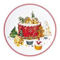 Platte XMAS-Ginger Rot/Weiß Ø ca. 27,5cm - Rot/Weiß, KONVENTIONELL, Keramik (27,5/2,6cm) - Mömax