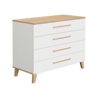 KOMODA Z PRZEWIJAKIEM 1355504 OSCAR - kolor dębowy/biały, Basics, materiał drewnopochodny/drewno (123,5/95,0/55,9cm) - Paidi