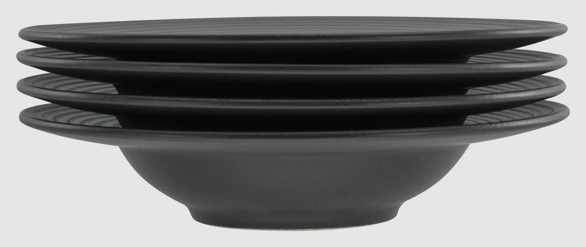 Pastatellerset Lava Stone Schwarz, 4-teilig - Schwarz, Basics, Keramik (30cm) - Creatable