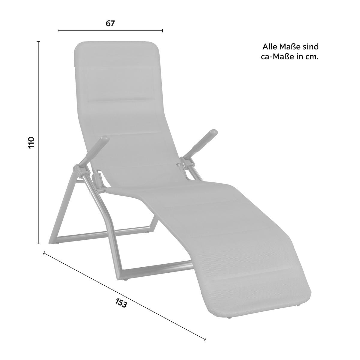Gartenliege Easy Anthrazit - Anthrazit, Basics, Textil/Metall (67/110/153cm) - Mömax